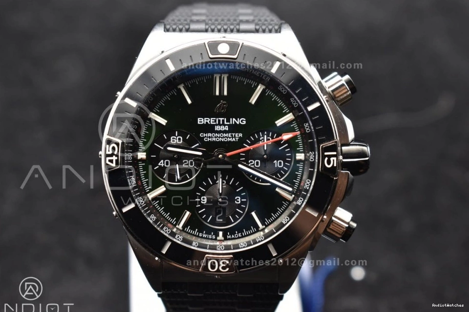 536 B01 44mm Robber SS Edition Bracelet A On 1:1 Best Chronomat Green BLSF Colorful Dial 0828